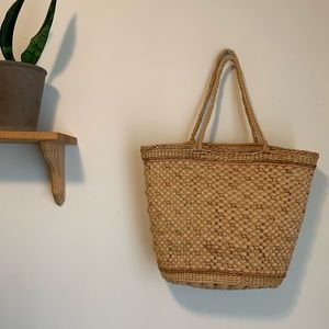 Wicker basket bag